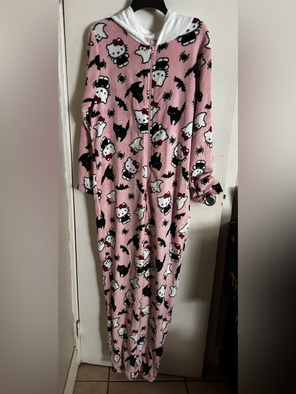 Hello Kitty Pink Hooded Onesie Pajamas Halloween